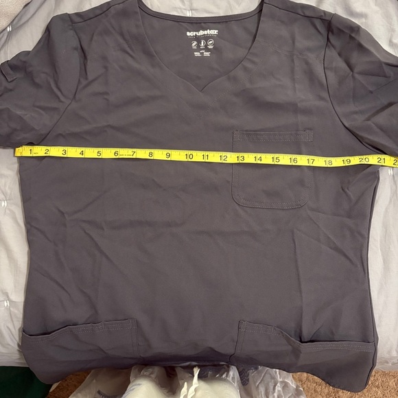 Scrubstar Women's Core Essentials Sweetheart V-Neck Scrub Top Size Medium Pewter - Picture 6 of 7